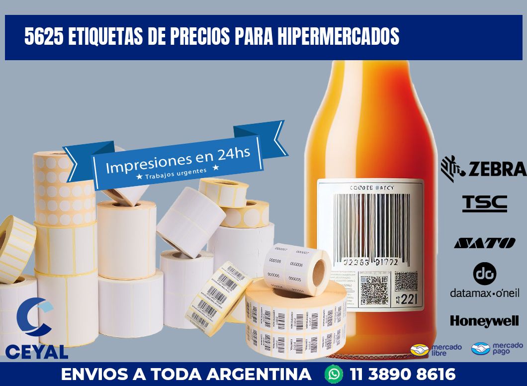 5625 ETIQUETAS DE PRECIOS PARA HIPERMERCADOS