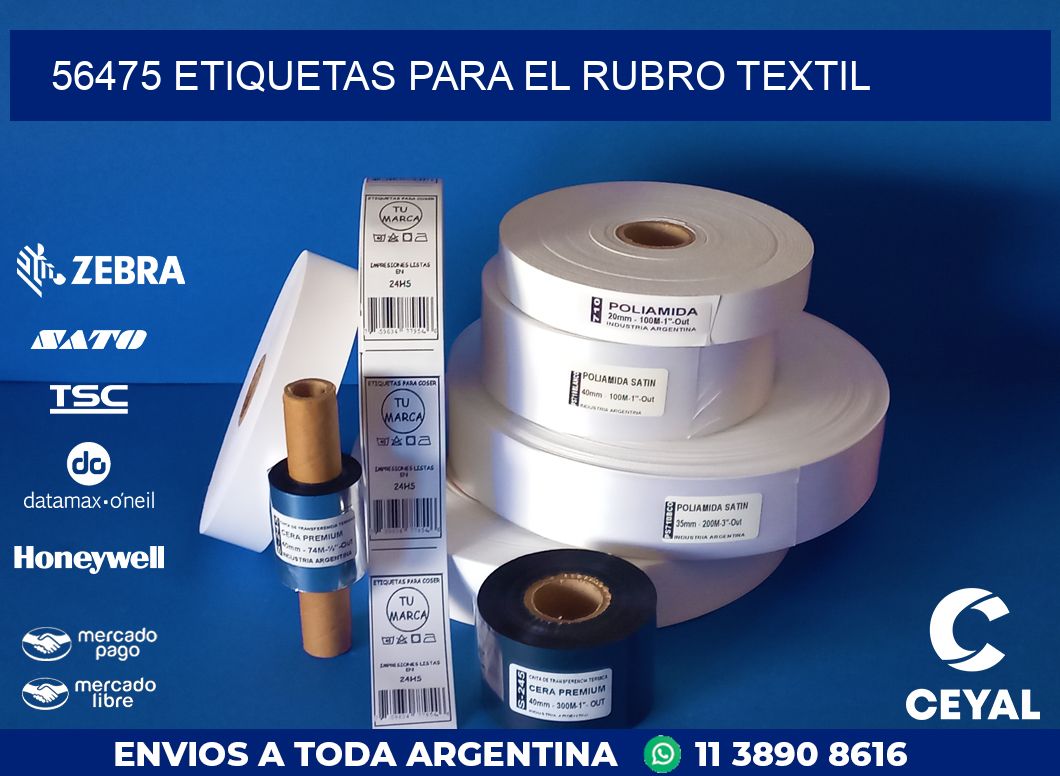 56475 ETIQUETAS PARA EL RUBRO TEXTIL