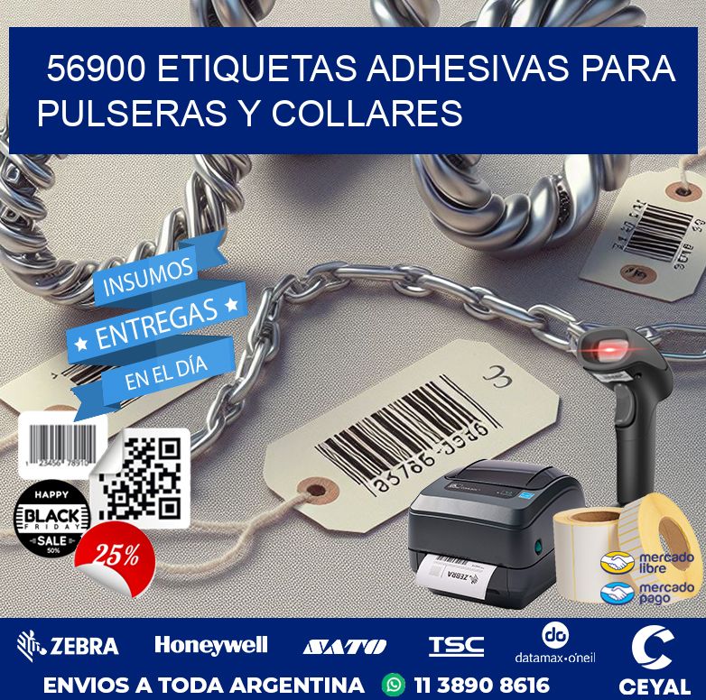 56900 ETIQUETAS ADHESIVAS PARA PULSERAS Y COLLARES
