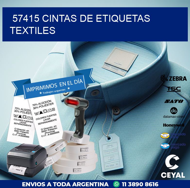 57415 CINTAS DE ETIQUETAS TEXTILES