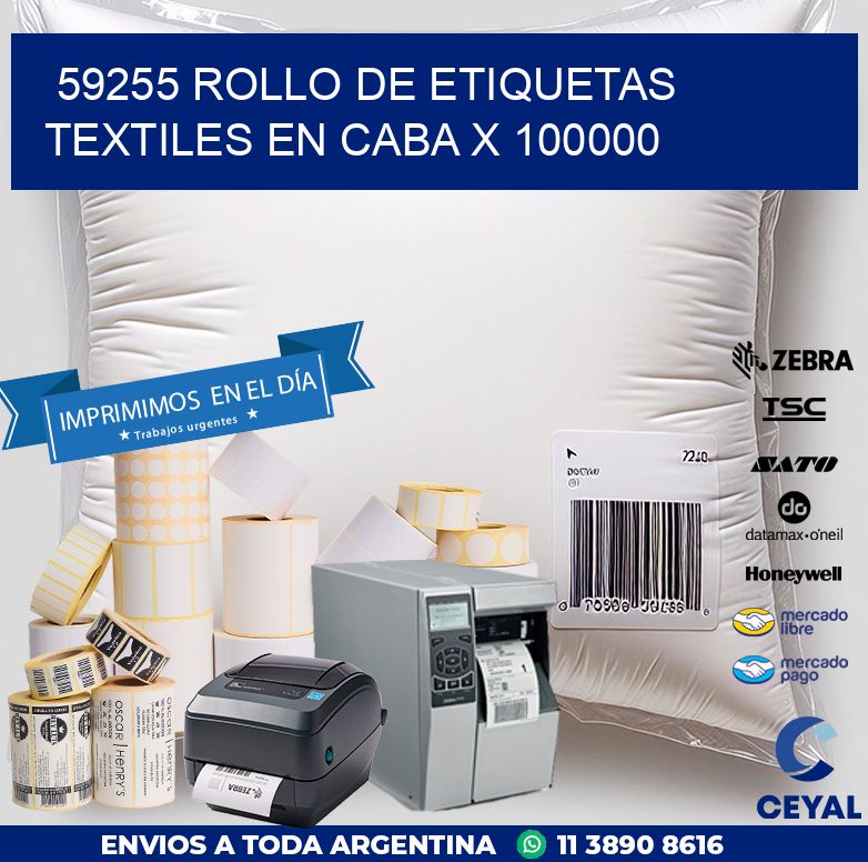 59255 ROLLO DE ETIQUETAS TEXTILES EN CABA X 100000