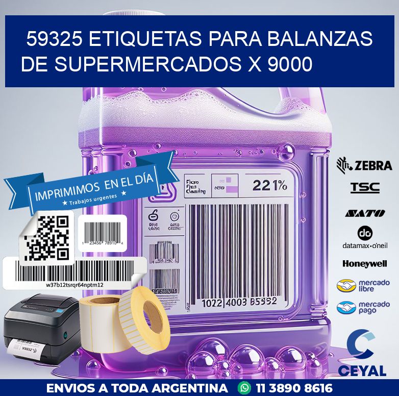 59325 ETIQUETAS PARA BALANZAS DE SUPERMERCADOS X 9000