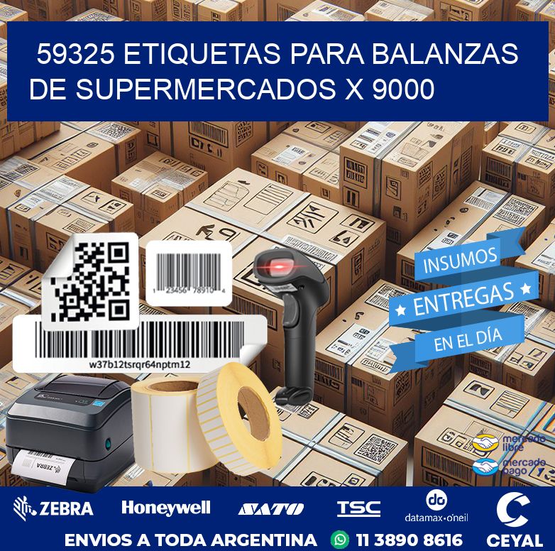 59325 ETIQUETAS PARA BALANZAS DE SUPERMERCADOS X 9000