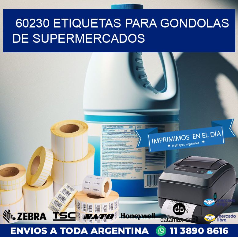 60230 ETIQUETAS PARA GONDOLAS DE SUPERMERCADOS