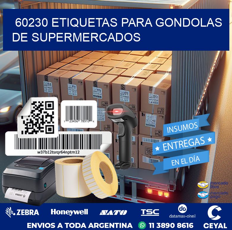 60230 ETIQUETAS PARA GONDOLAS DE SUPERMERCADOS