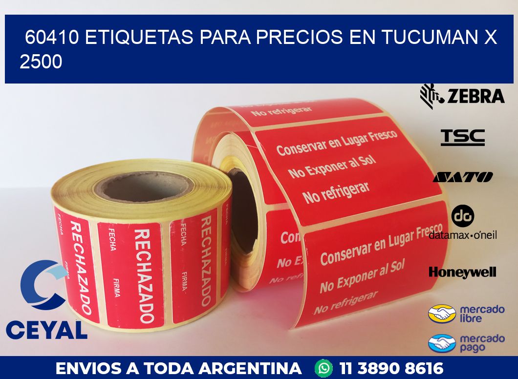 60410 ETIQUETAS PARA PRECIOS EN TUCUMAN X 2500