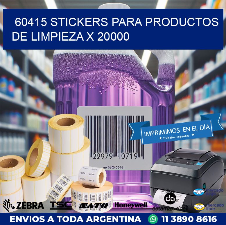 60415 STICKERS PARA PRODUCTOS DE LIMPIEZA X 20000