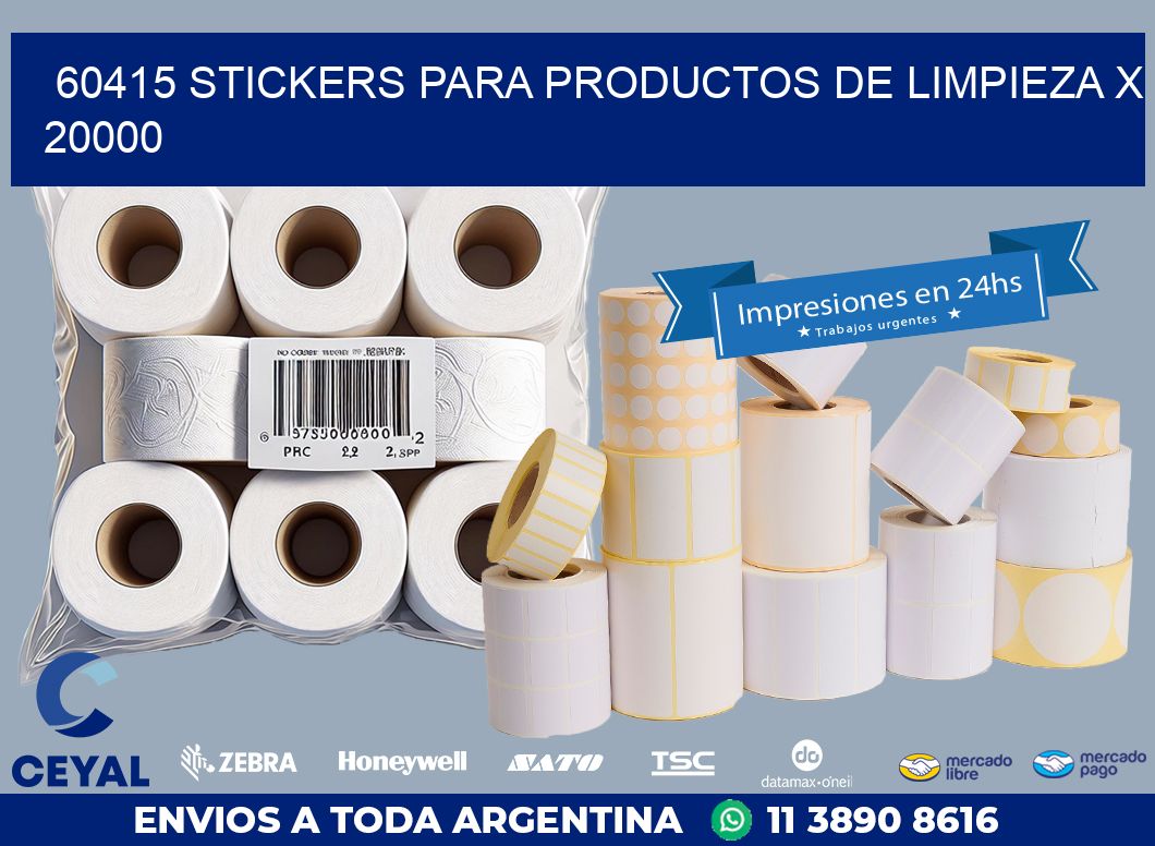 60415 STICKERS PARA PRODUCTOS DE LIMPIEZA X 20000