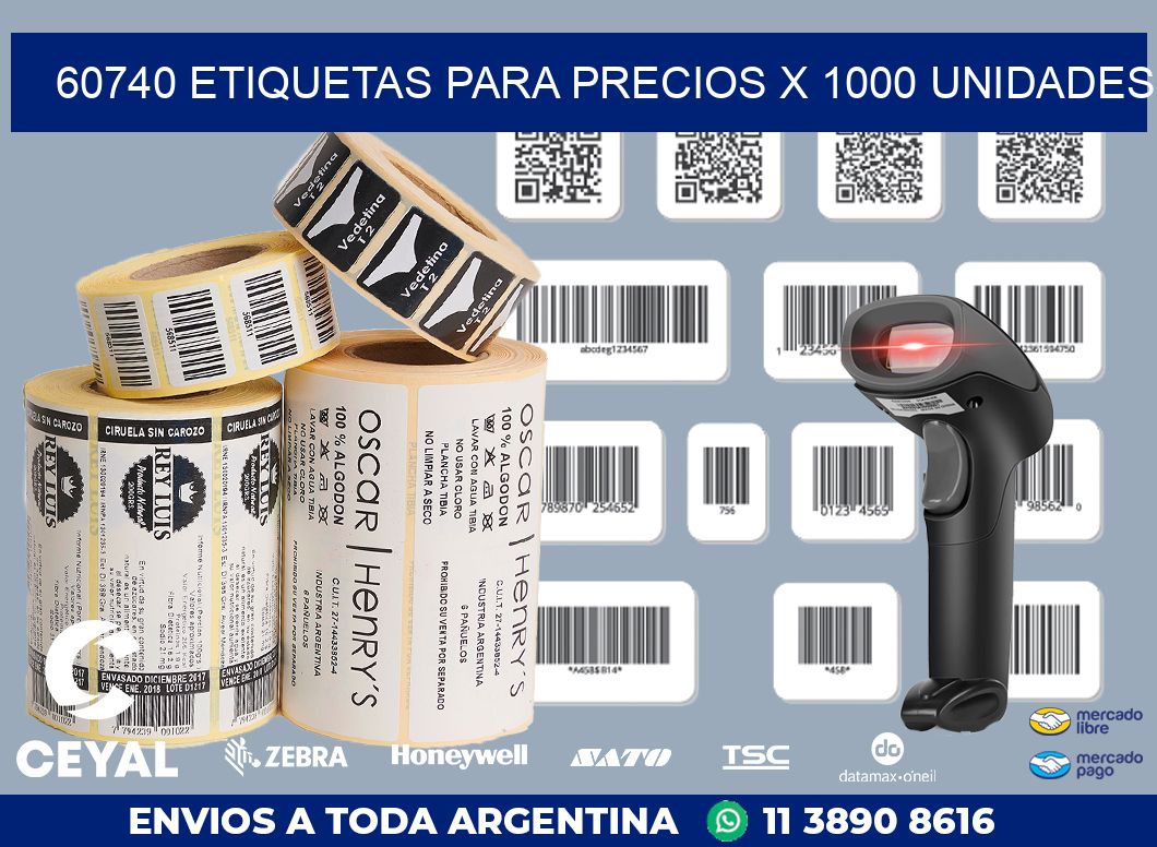 60740 ETIQUETAS PARA PRECIOS X 1000 UNIDADES