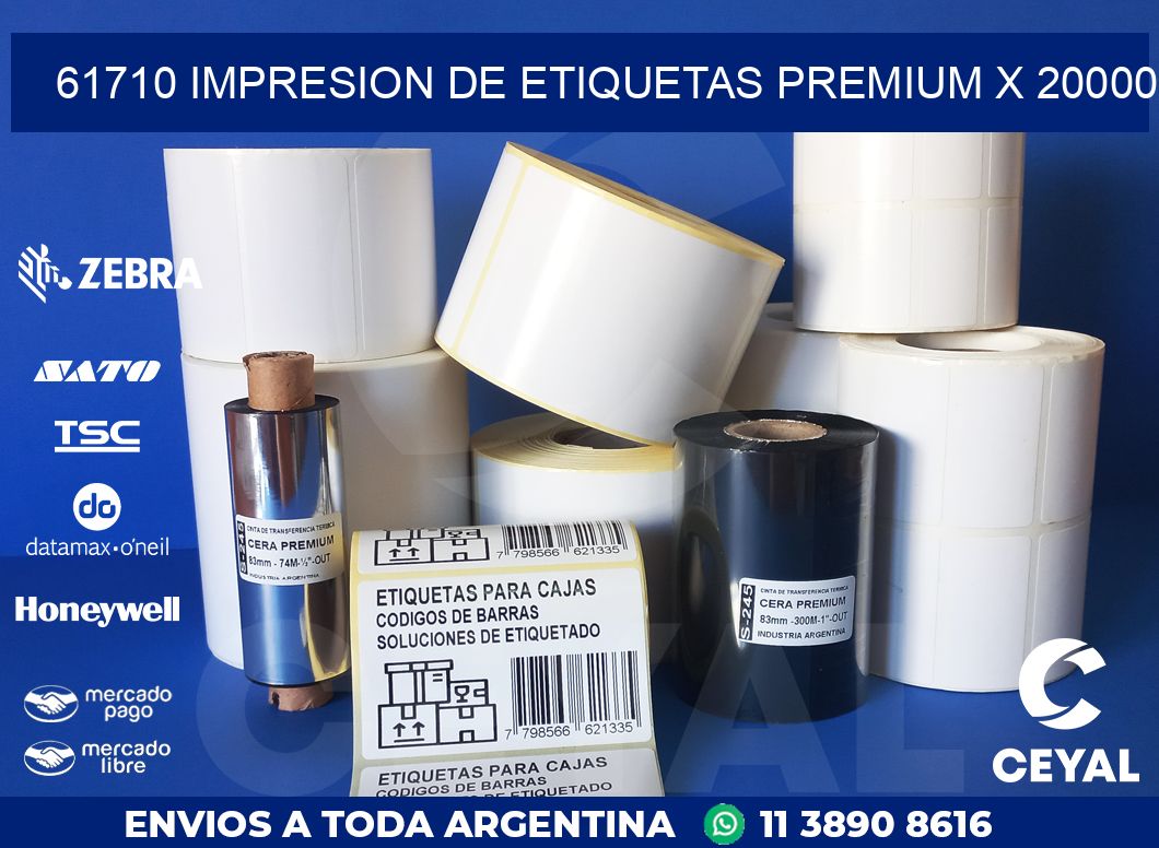 61710 IMPRESION DE ETIQUETAS PREMIUM X 20000