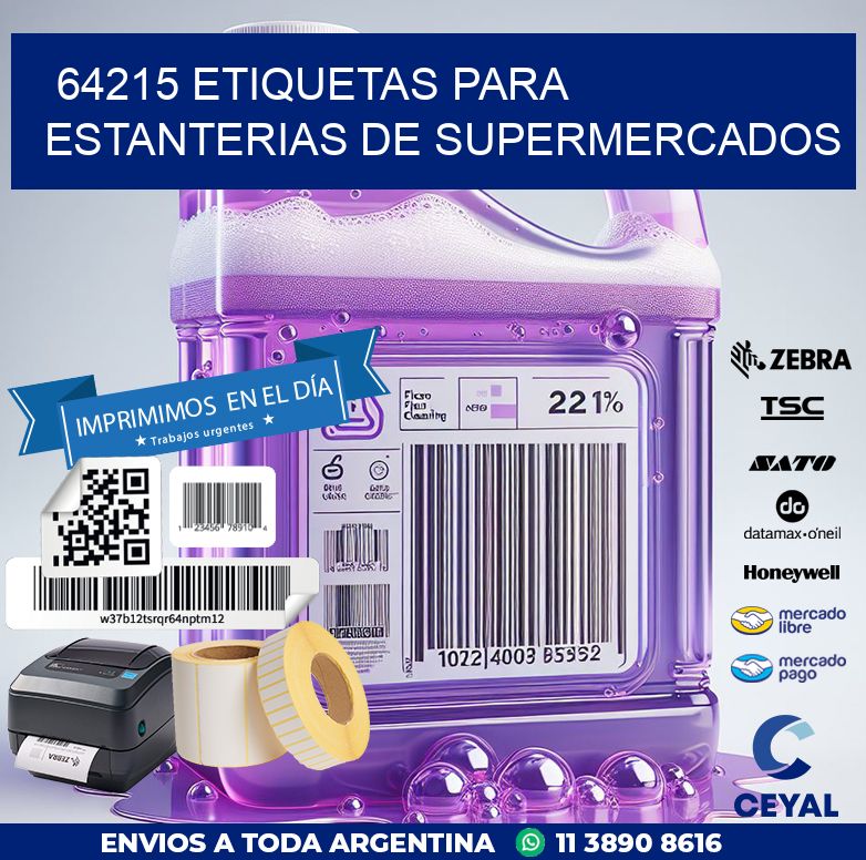 64215 ETIQUETAS PARA ESTANTERIAS DE SUPERMERCADOS