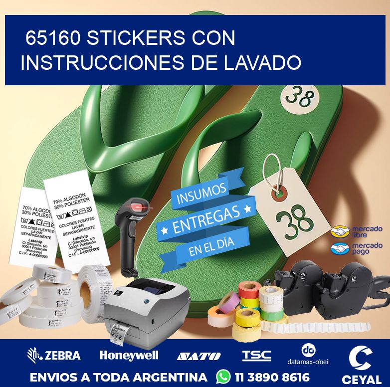 65160 STICKERS CON INSTRUCCIONES DE LAVADO