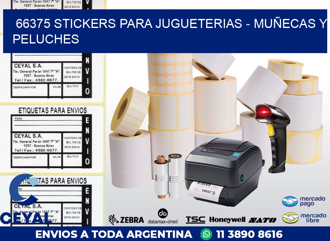 66375 STICKERS PARA JUGUETERIAS - MUÑECAS Y PELUCHES