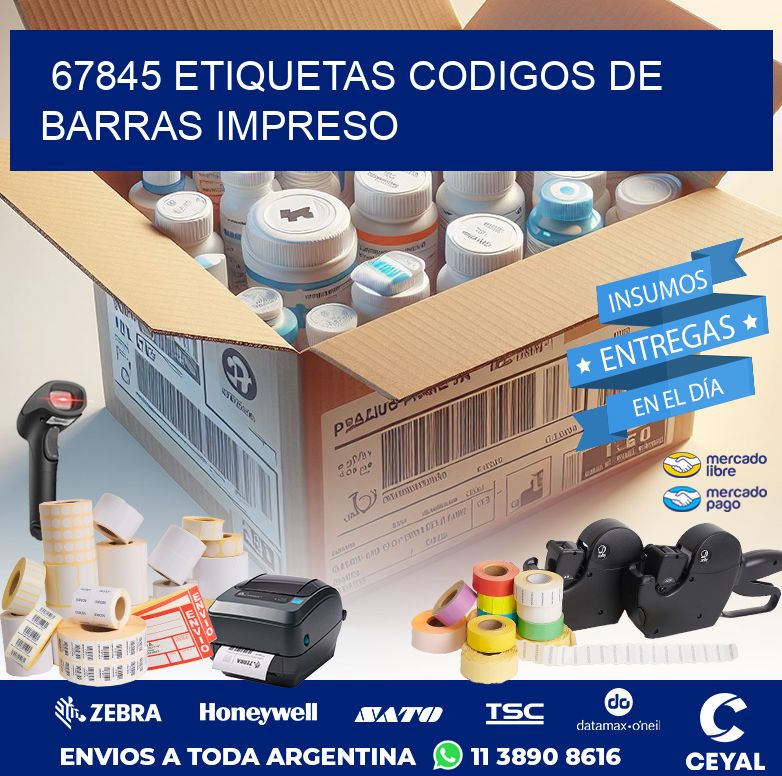 67845 ETIQUETAS CODIGOS DE BARRAS IMPRESO