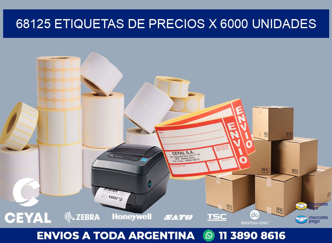 68125 ETIQUETAS DE PRECIOS X 6000 UNIDADES
