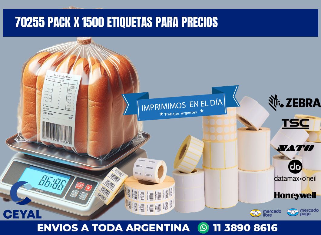 70255 PACK X 1500 ETIQUETAS PARA PRECIOS