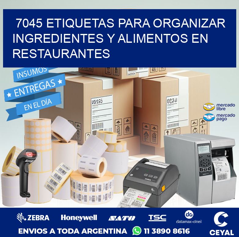 7045 ETIQUETAS PARA ORGANIZAR INGREDIENTES Y ALIMENTOS EN RESTAURANTES