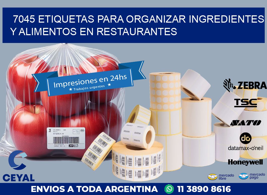 7045 ETIQUETAS PARA ORGANIZAR INGREDIENTES Y ALIMENTOS EN RESTAURANTES