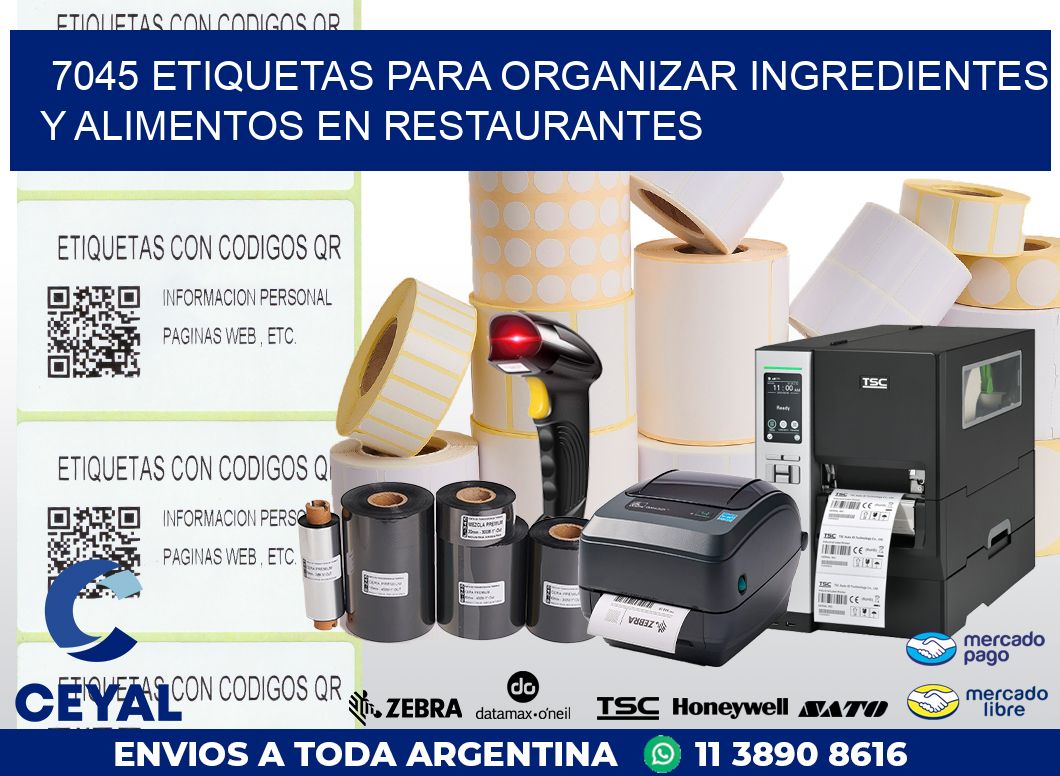 7045 ETIQUETAS PARA ORGANIZAR INGREDIENTES Y ALIMENTOS EN RESTAURANTES