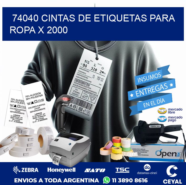74040 CINTAS DE ETIQUETAS PARA ROPA X 2000