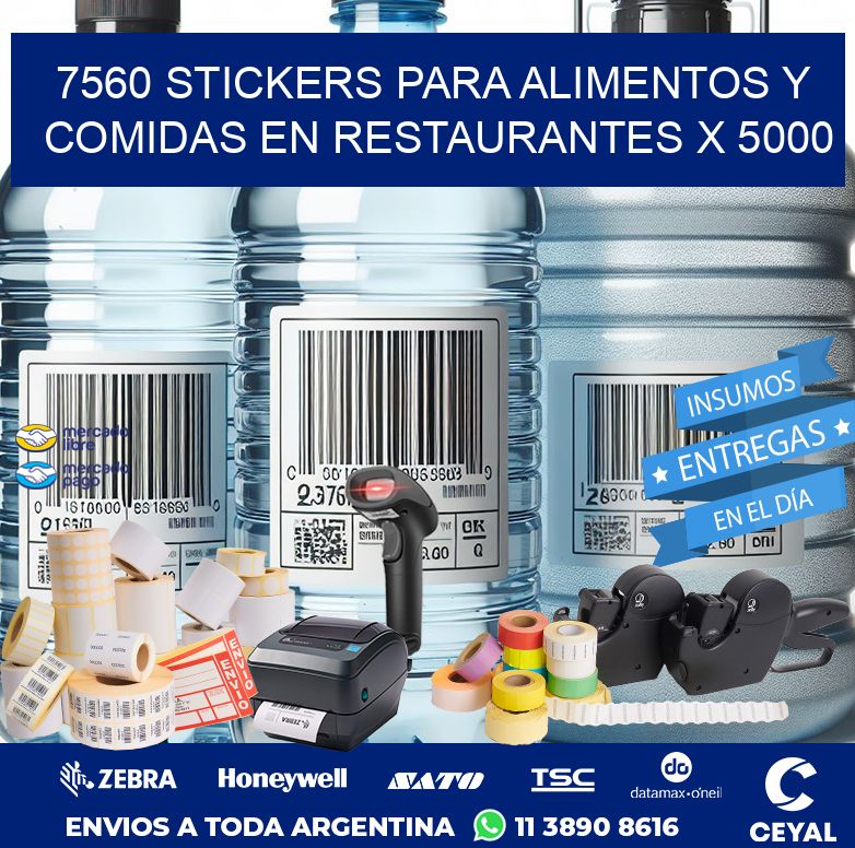 7560 STICKERS PARA ALIMENTOS Y COMIDAS EN RESTAURANTES X 5000