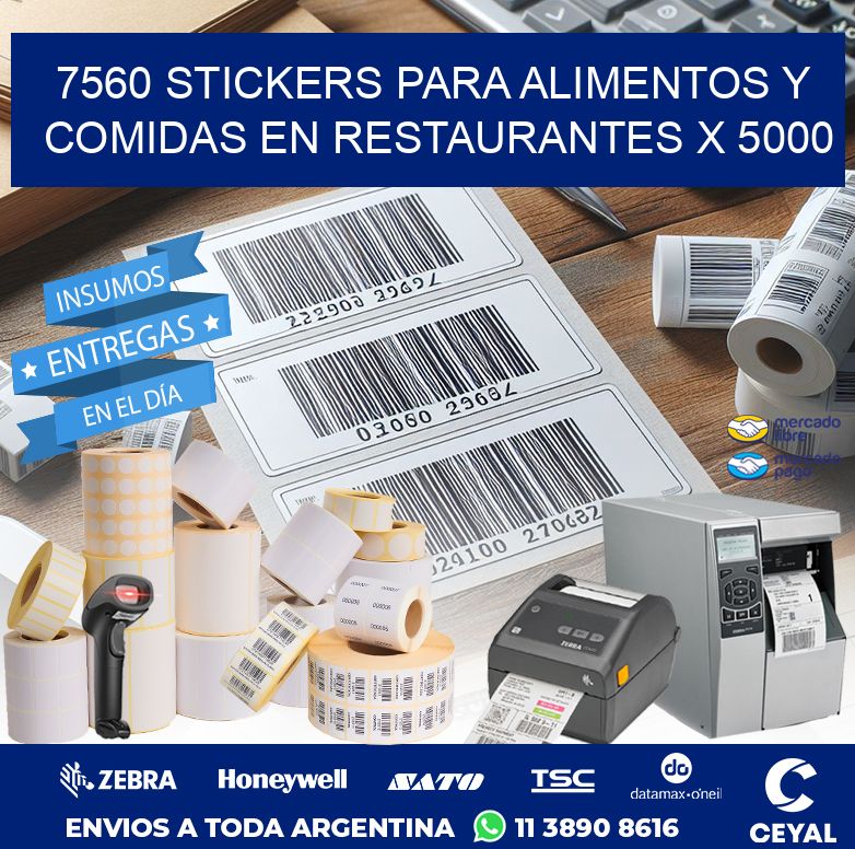 7560 STICKERS PARA ALIMENTOS Y COMIDAS EN RESTAURANTES X 5000