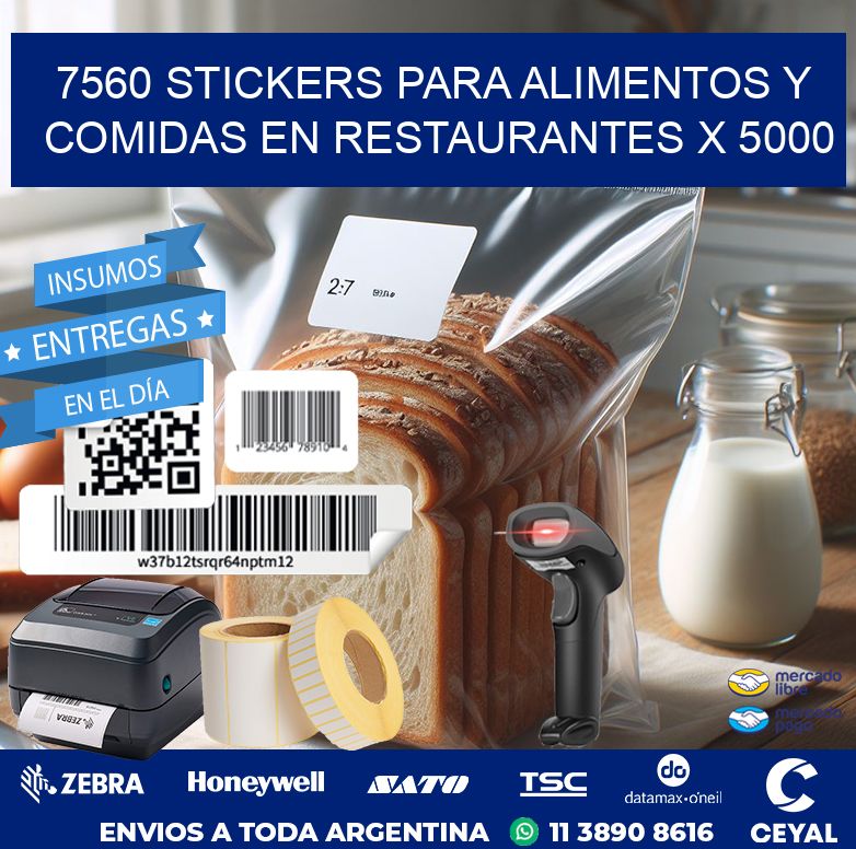7560 STICKERS PARA ALIMENTOS Y COMIDAS EN RESTAURANTES X 5000