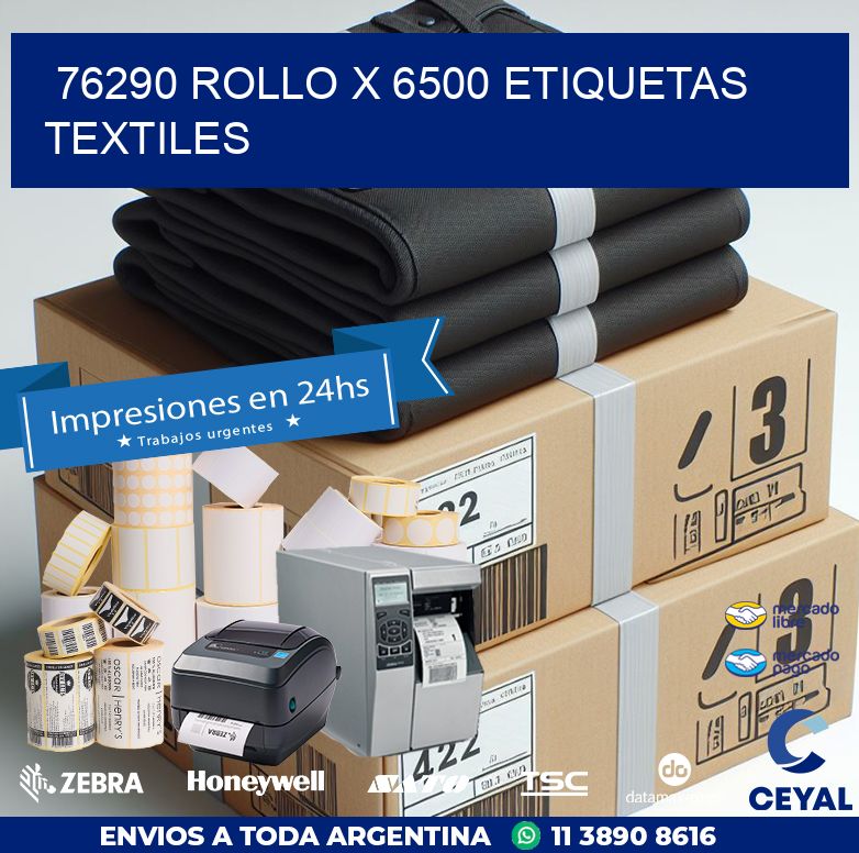 76290 ROLLO X 6500 ETIQUETAS TEXTILES