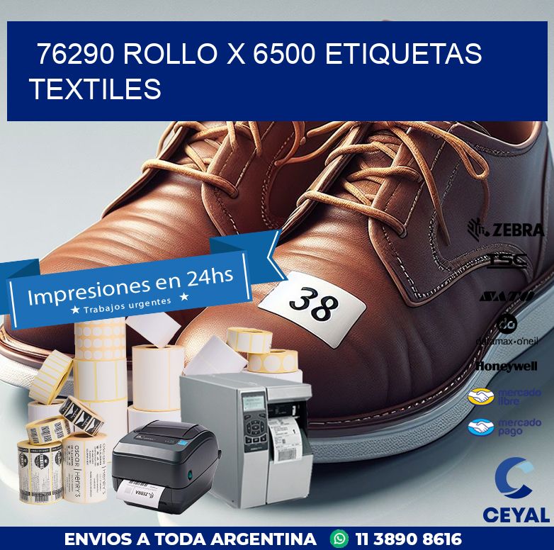 76290 ROLLO X 6500 ETIQUETAS TEXTILES