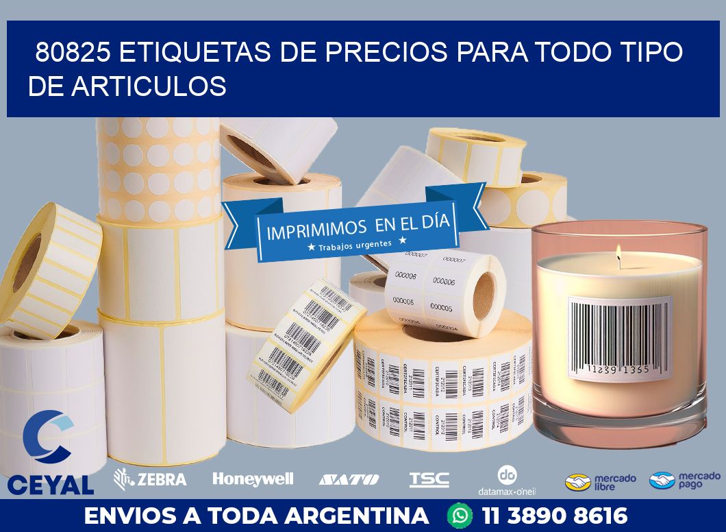 80825 ETIQUETAS DE PRECIOS PARA TODO TIPO DE ARTICULOS