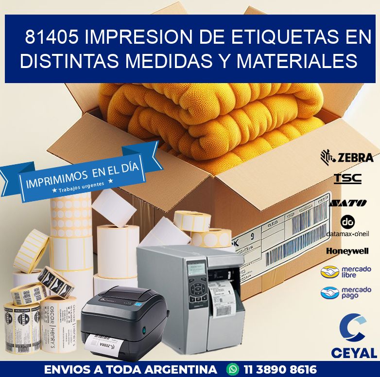 81405 IMPRESION DE ETIQUETAS EN DISTINTAS MEDIDAS Y MATERIALES