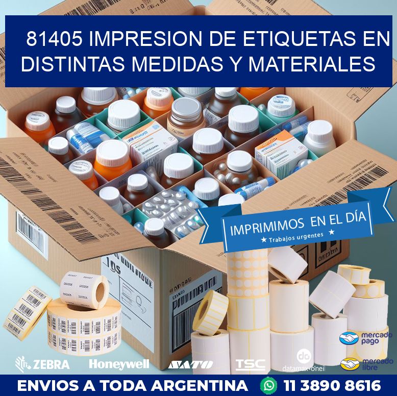 81405 IMPRESION DE ETIQUETAS EN DISTINTAS MEDIDAS Y MATERIALES