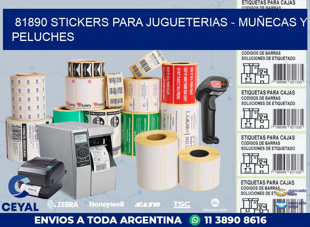 81890 STICKERS PARA JUGUETERIAS - MUÑECAS Y PELUCHES