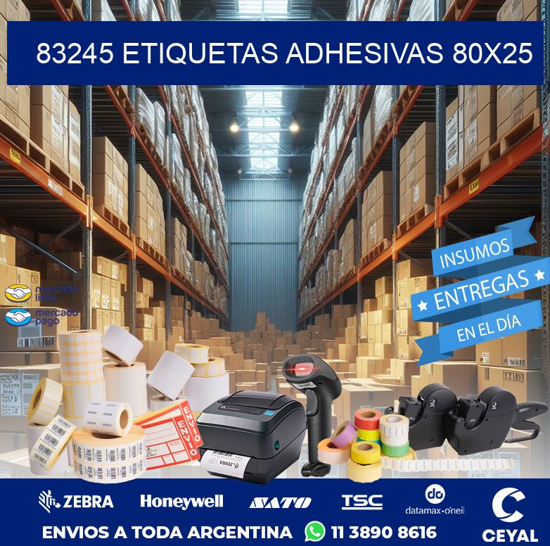 83245 ETIQUETAS ADHESIVAS 80X25