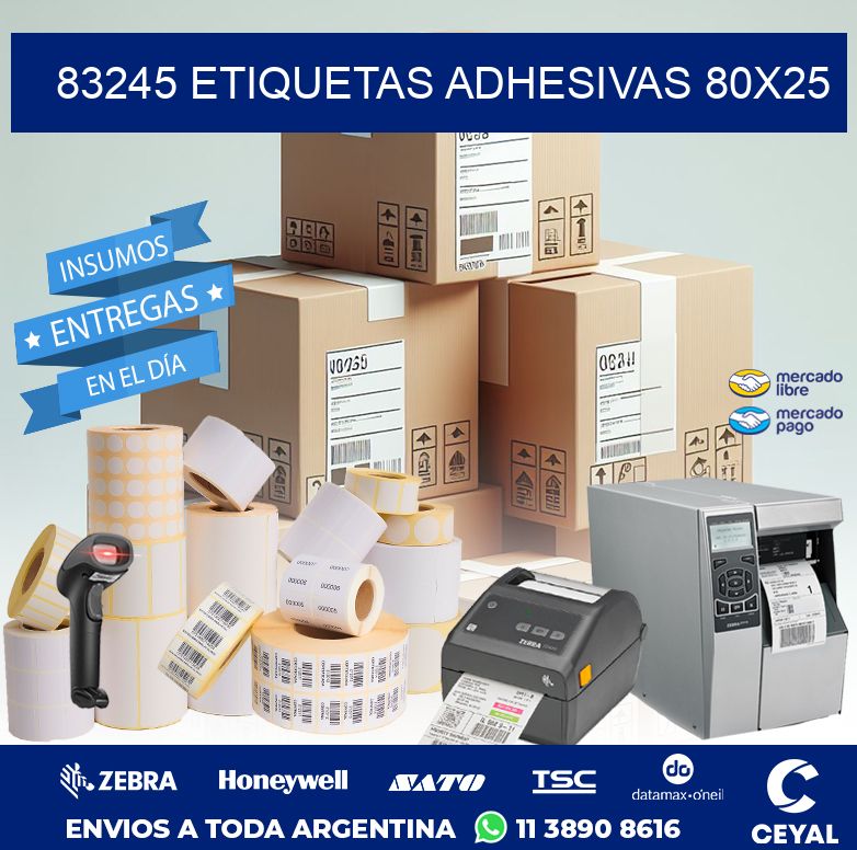 83245 ETIQUETAS ADHESIVAS 80X25