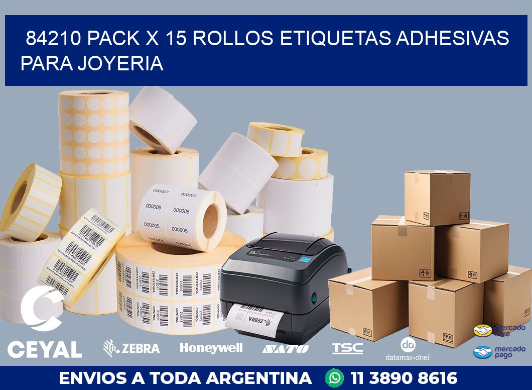84210 PACK X 15 ROLLOS ETIQUETAS ADHESIVAS PARA JOYERIA