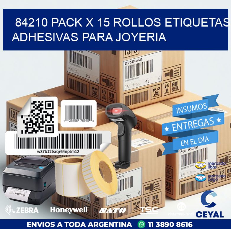 84210 PACK X 15 ROLLOS ETIQUETAS ADHESIVAS PARA JOYERIA
