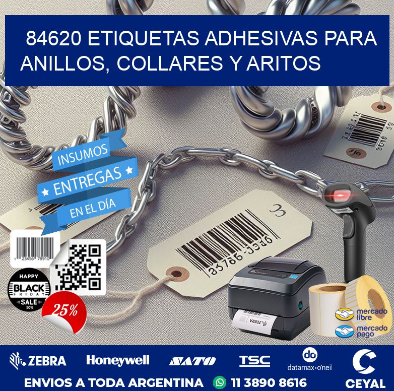 84620 ETIQUETAS ADHESIVAS PARA ANILLOS, COLLARES Y ARITOS