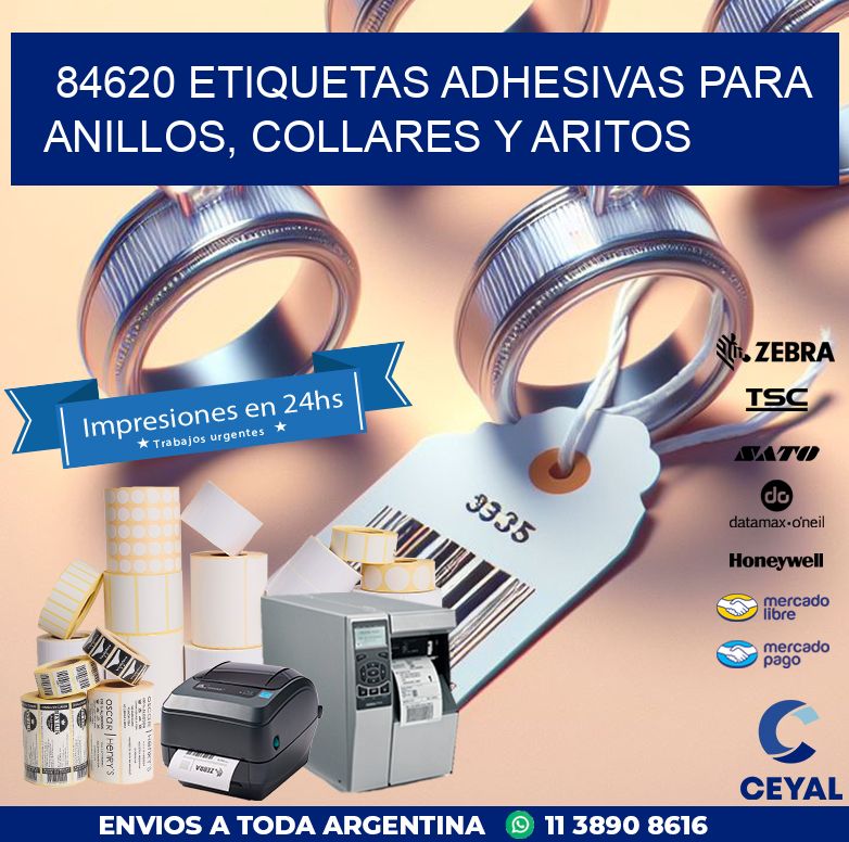 84620 ETIQUETAS ADHESIVAS PARA ANILLOS, COLLARES Y ARITOS