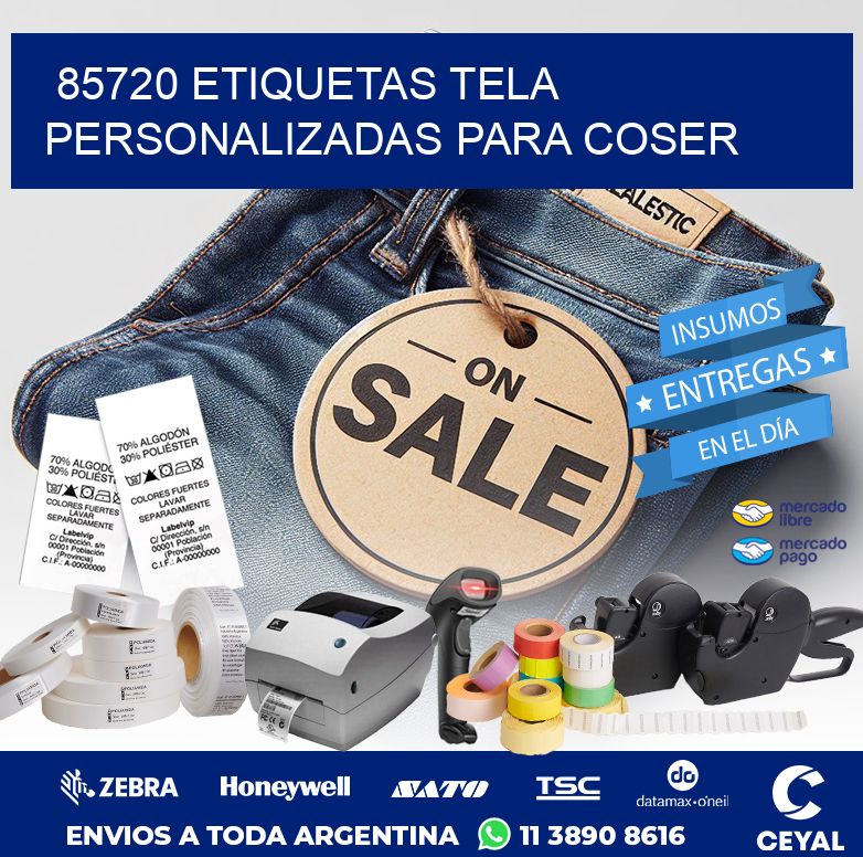 85720 ETIQUETAS TELA PERSONALIZADAS PARA COSER