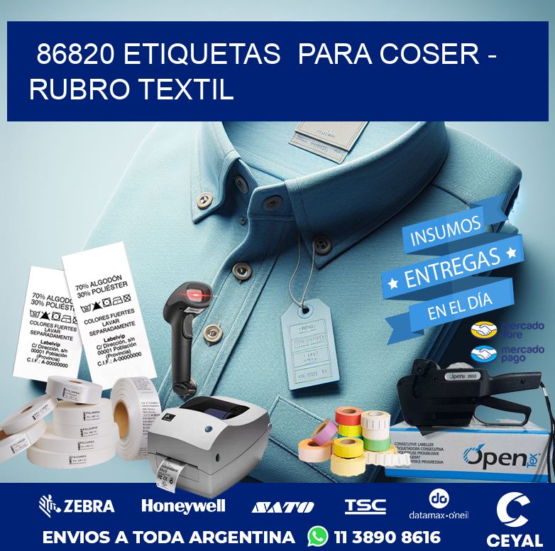 86820 ETIQUETAS  PARA COSER – RUBRO TEXTIL
