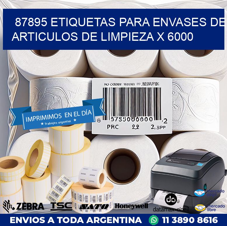 87895 ETIQUETAS PARA ENVASES DE ARTICULOS DE LIMPIEZA X 6000