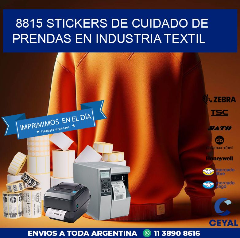 8815 STICKERS DE CUIDADO DE PRENDAS EN INDUSTRIA TEXTIL