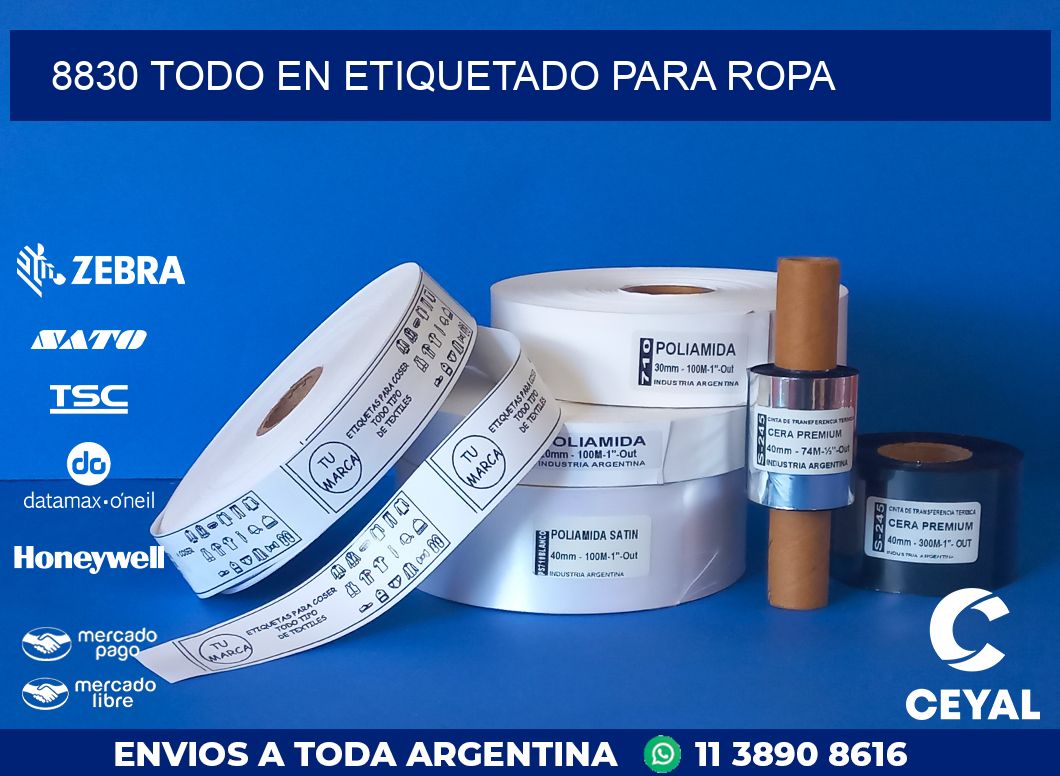 8830 TODO EN ETIQUETADO PARA ROPA