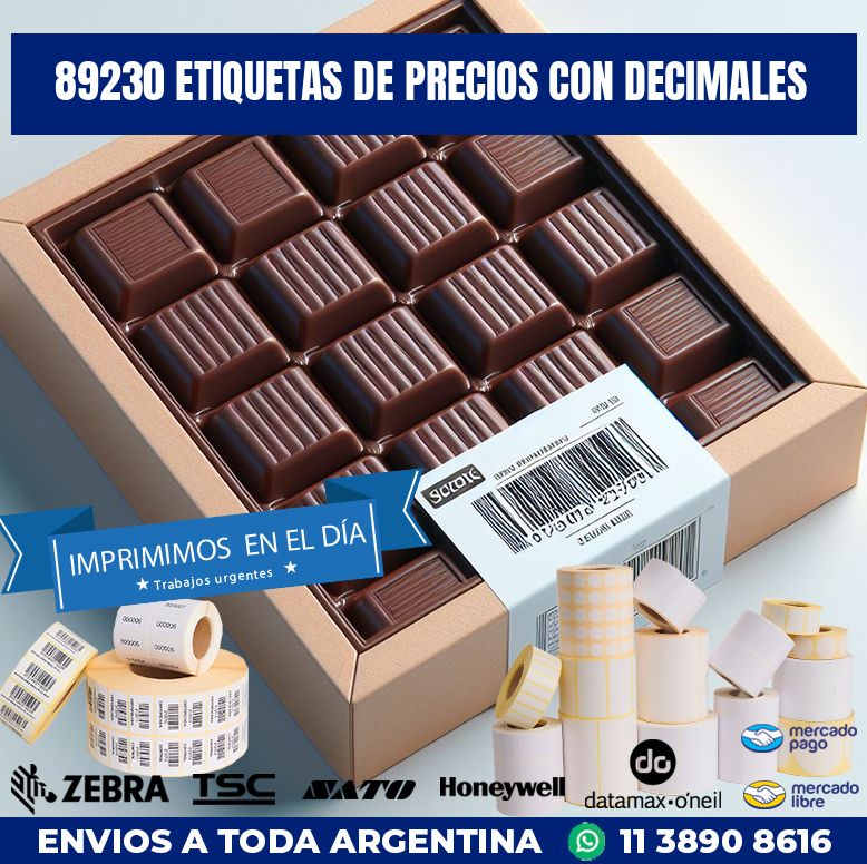 89230 ETIQUETAS DE PRECIOS CON DECIMALES