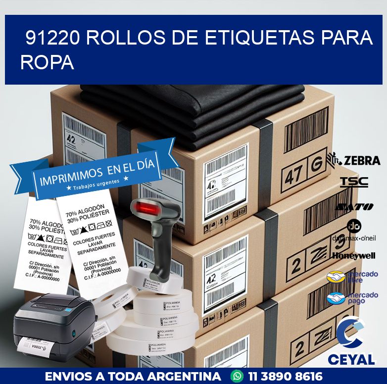 91220 ROLLOS DE ETIQUETAS PARA ROPA