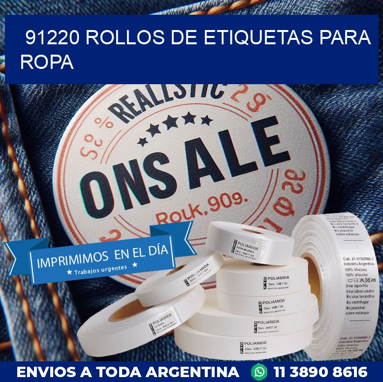 91220 ROLLOS DE ETIQUETAS PARA ROPA