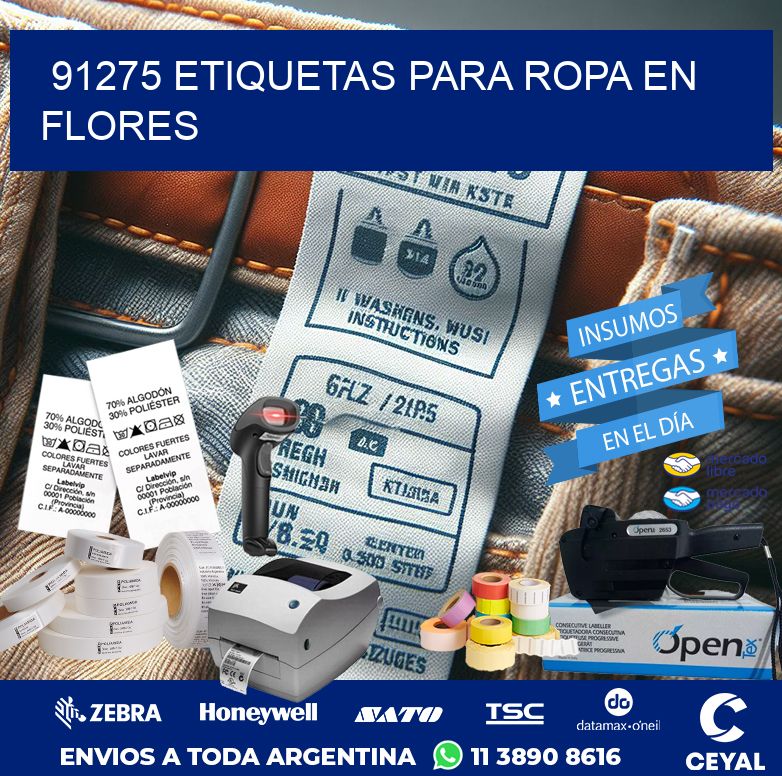 91275 ETIQUETAS PARA ROPA EN FLORES