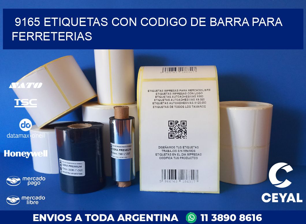 9165 ETIQUETAS CON CODIGO DE BARRA PARA FERRETERIAS