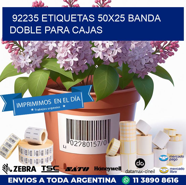 92235 ETIQUETAS 50X25 BANDA DOBLE PARA CAJAS